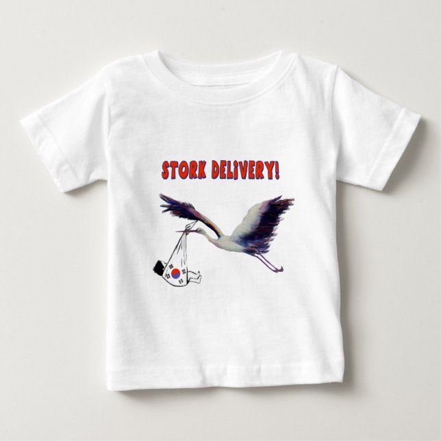 Stork Delivery! Adoption from Korea Baby T-Shirt (Front)