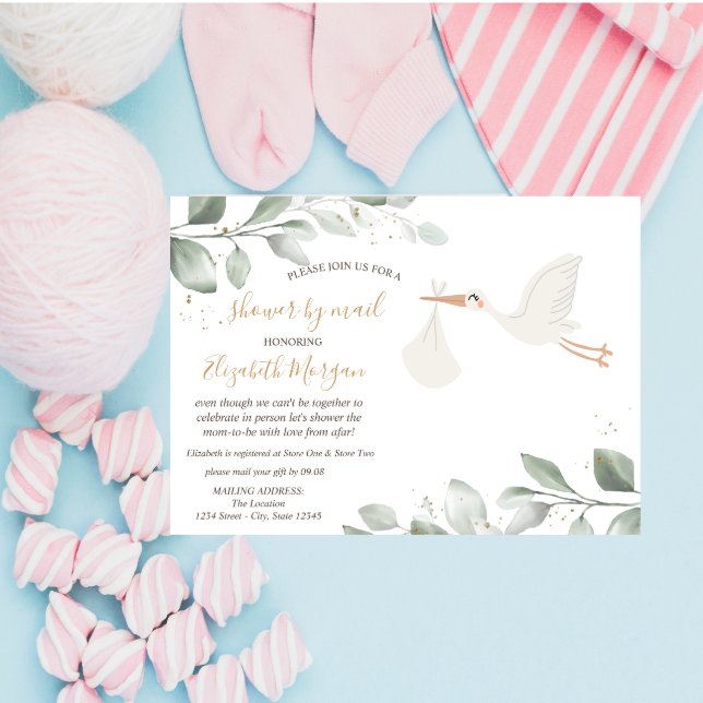 Stork Delivery Baby Shower By Mail Invitation