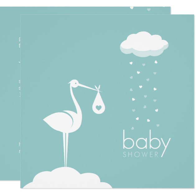 Stork Delivery Boy Baby Shower Invitation