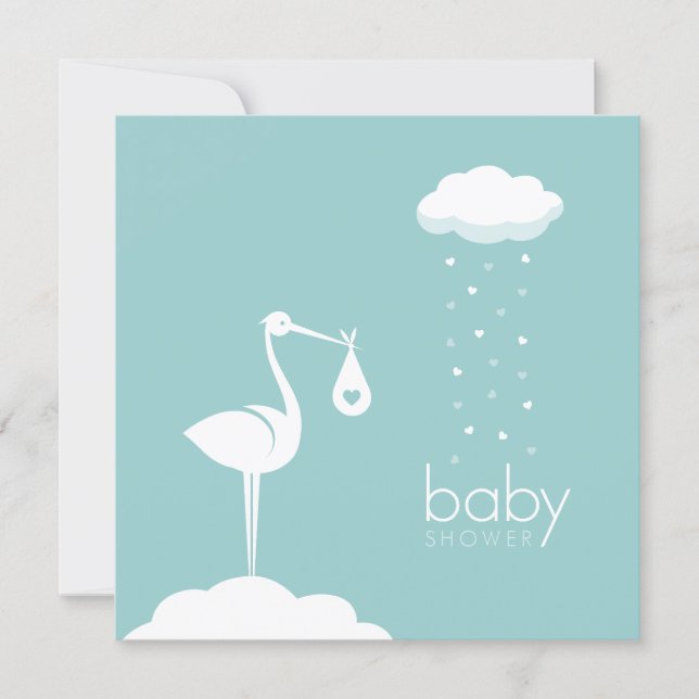 Stork Delivery Boy Baby Shower invitation (Front)