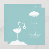 Stork Delivery Boy Baby Shower invitation (Front/Back)