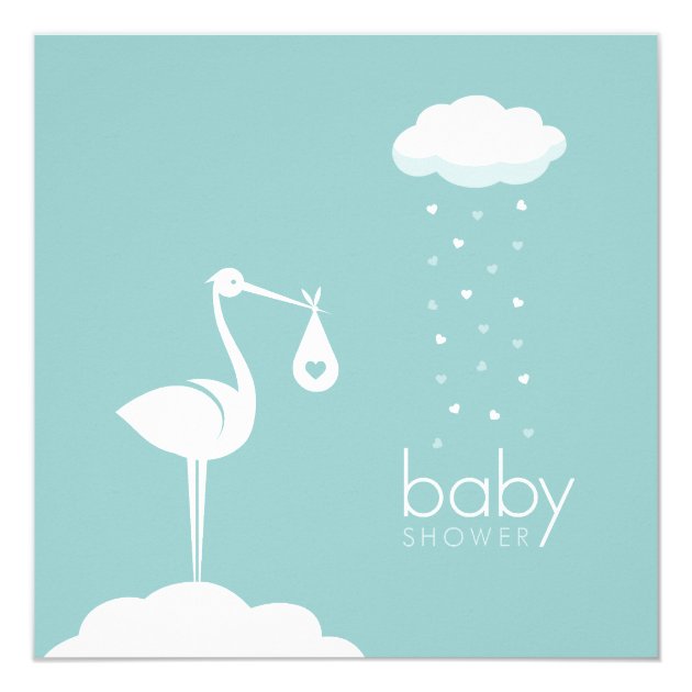 Stork Delivery Boy Baby Shower Invitation
