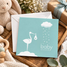 Stork Delivery Boy Baby Shower invitation
