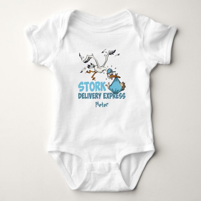 Stork Delivery – Gepersonaliseerde baby romper  (Front)