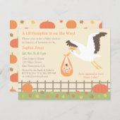 Stork Delivery Lil Pumpkin Baby Shower Invitations (Front/Back)