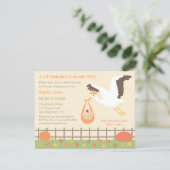 Stork Delivery Lil Pumpkin Baby Shower Invitations (Standing Front)