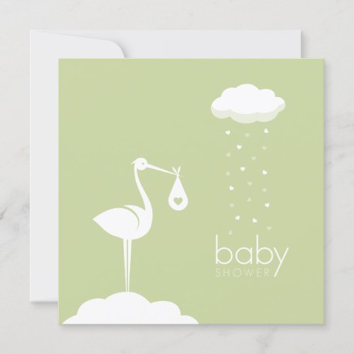 Stork Delivery Neutral Baby Shower invitation