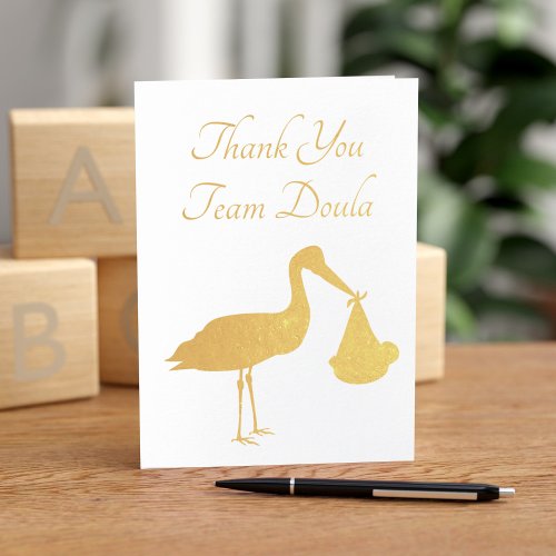 Stork Delivery Nurse Midwife Team Doula Thank You Foil Card