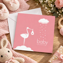 Stork Delivery Pink Baby Shower