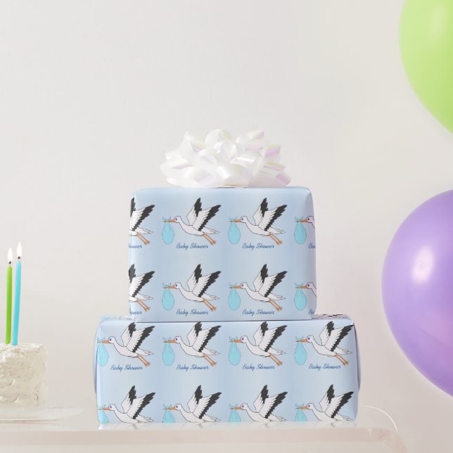 Stork Design Baby Shower Wrapping Paper (Party Gifts)