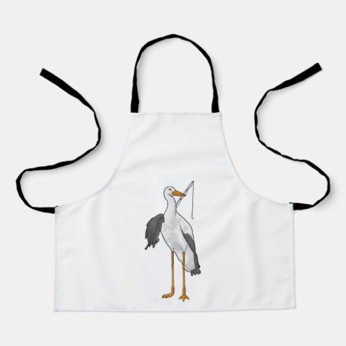 Stork Fishing Fisher Fishing rod Apron