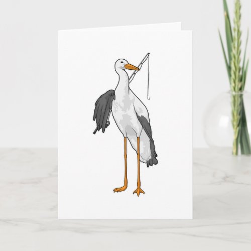 Stork Fishing Fisher Fishing rod Card