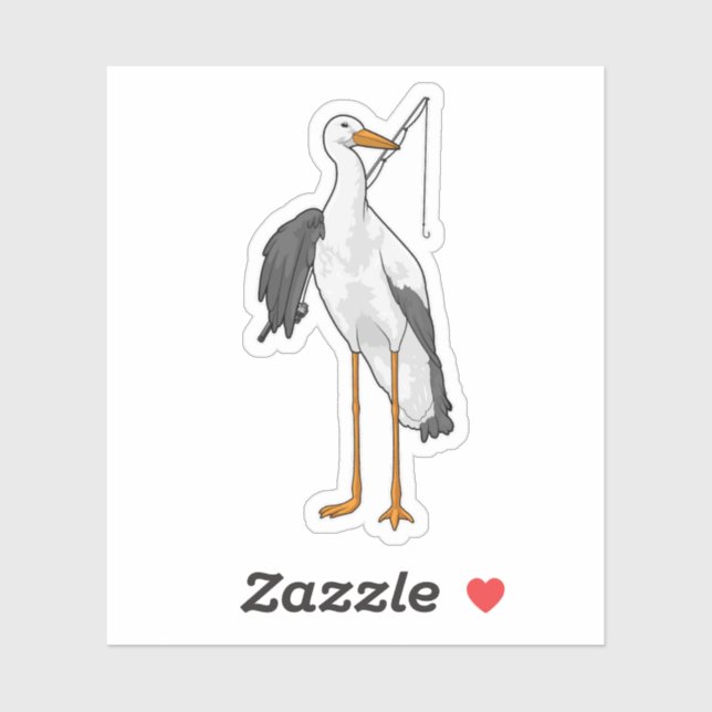 Stork Fishing Fisher Fishing rod Sticker (Sheet)