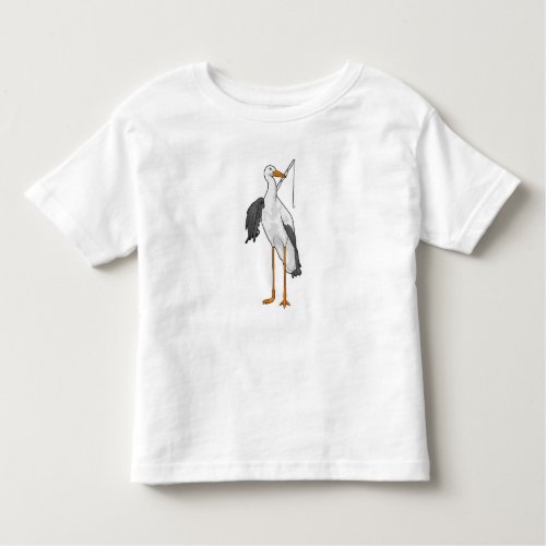 Stork Fishing Fisher Fishing rod Toddler T_shirt