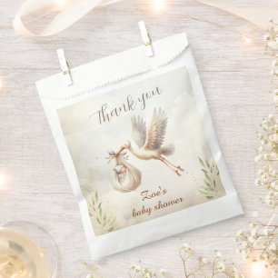 Stork Gender Neutral Classic Baby Shower Favor Bag