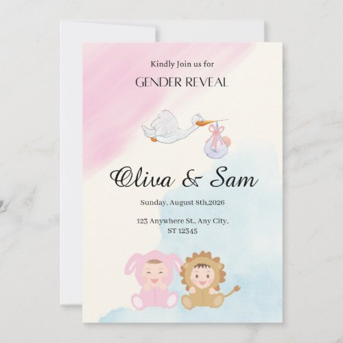 Stork Gender Reveal Invitation