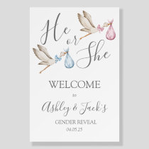 Stork Gender Reveal Welcome Sign