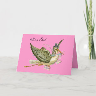 STORK GIRL BABY SHOWER INVITATION