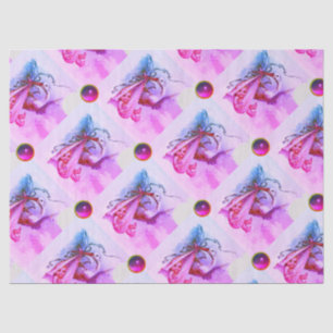 STORK GIRL BABY SHOWER PINK PURPLE GEMSTONES TISSUE PAPER