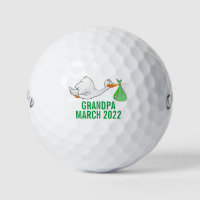 Stork Grandpa/Uncle Baby Announcement Golf Balls