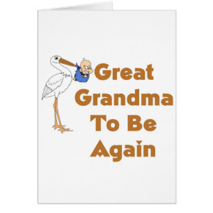 Stork Great Grandma To Be Again Cards