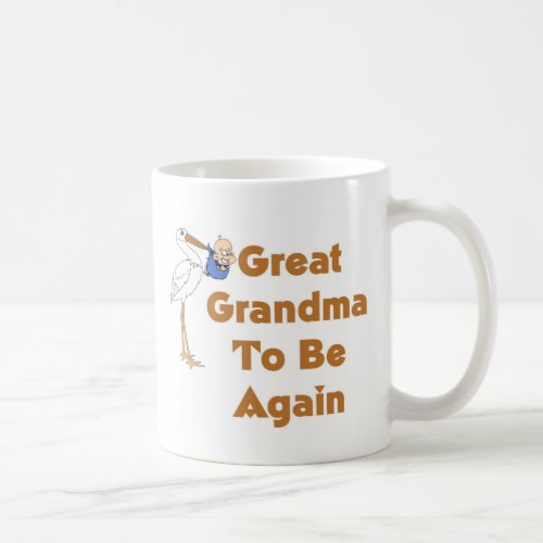 Stork Great Grandma To Be Again Coffee Mug