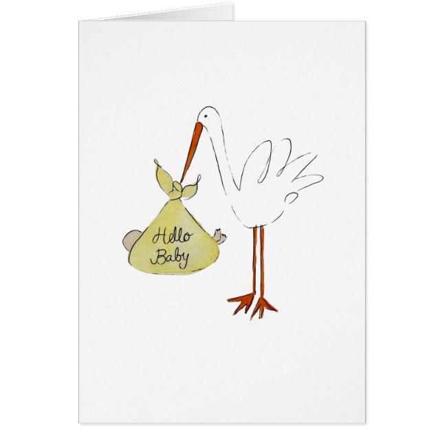 Stork Hello Baby Cards (Front)