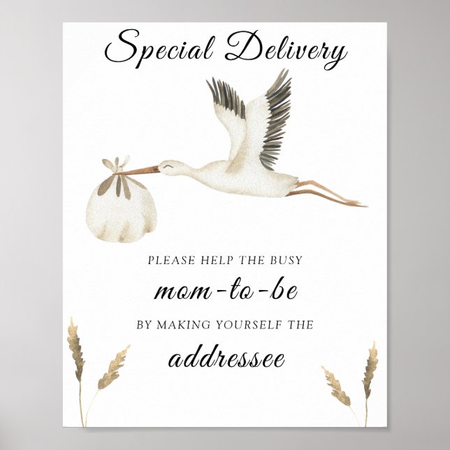 Stork - Help the Busy Mom-to-Be Addressee Poster (Front)