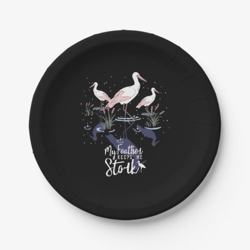 Stork Humor My Feather Keeps Me Stork Paper Plates