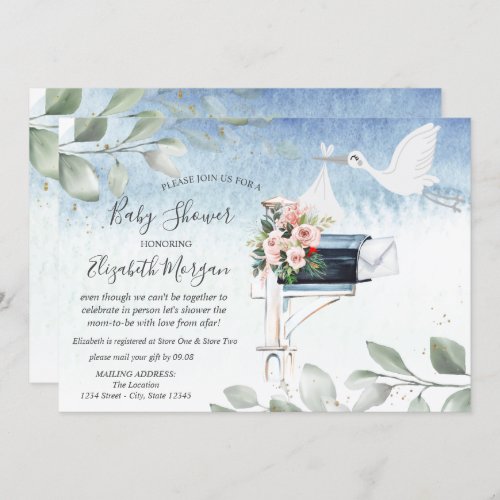 Stork Mailbox Delivery Baby Shower By Mail Invitation