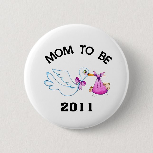 Stork Mom to Be Button (Front)