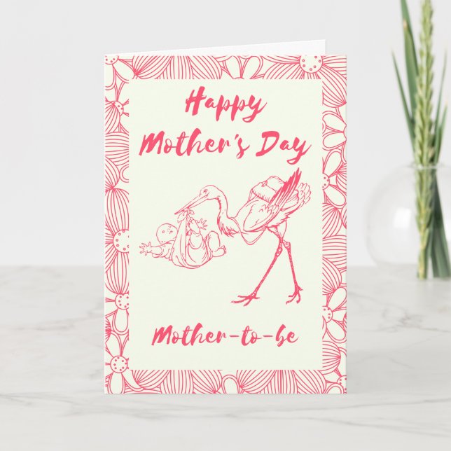 Stork Mommy To Be Mother's Day Card (Front)