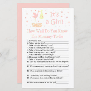Stork nest How well do you know baby shower game