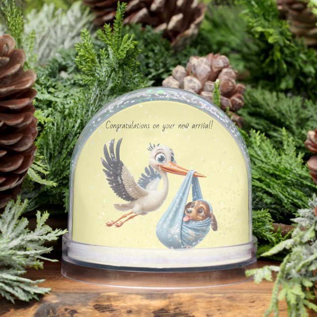 Stork New Arrival Snow Globe (Winter)