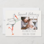 Stork Special Delivery Baby Announcement at Zazzle