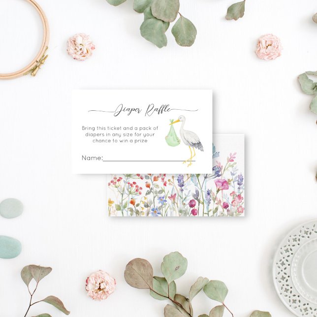 Stork special delivery baby shower diaper raffle enclosure card (Stork special delivery baby shower diaper raffle enclosure card)