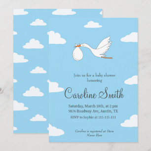 Stork Special Delivery Baby Shower Invitation 
