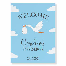 Stork Special Delivery Baby Shower Welcome Sign