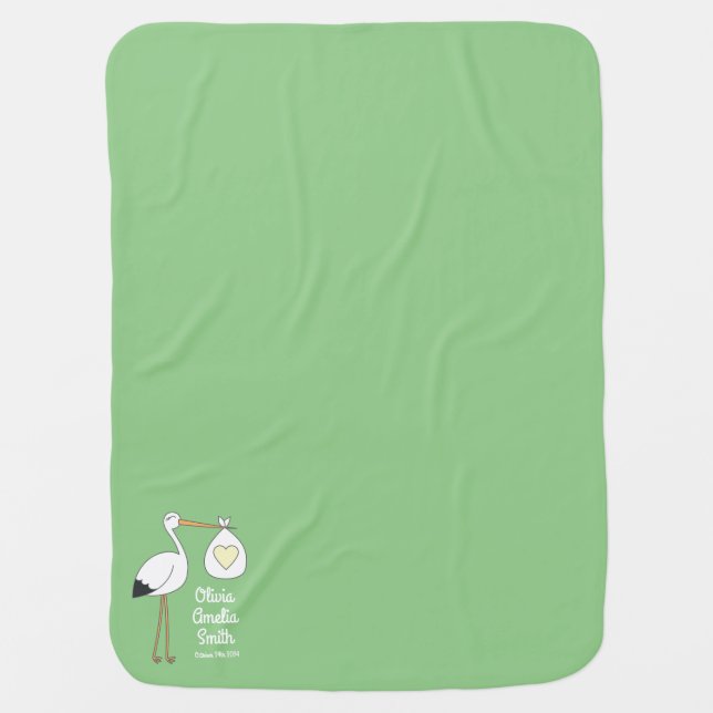 Stork Spring Baby Shower  Blanket (Front)