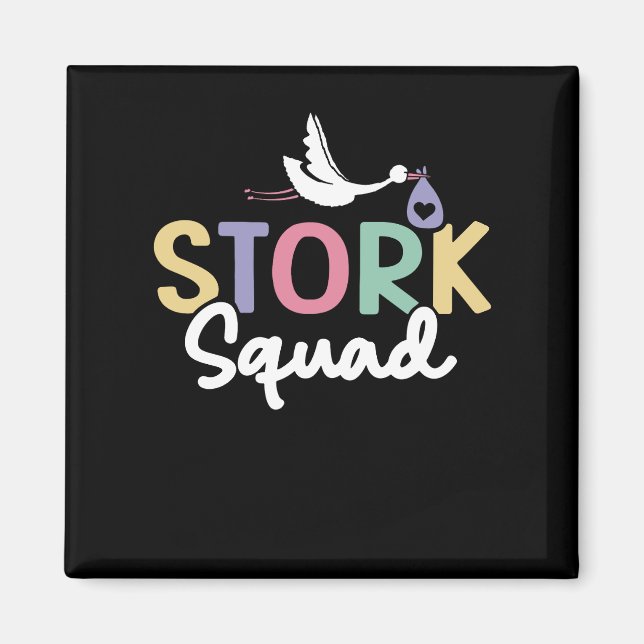Stork Squad Rainbow Magnet (Front)