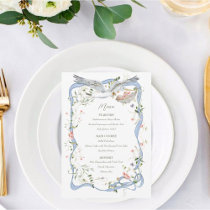 Stork Wildflower Ribbon and Bow Baby Shower  Menu