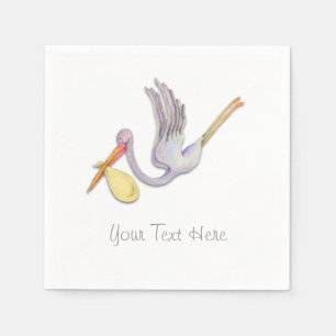 Stork with a Bundle Making a Delivery Paper Napkins