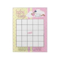 Stork with a Cute Little Baby Girl - Bingo Notepad