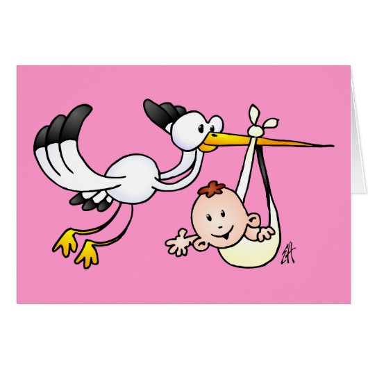 Stork with baby cards (Front Horizontal)