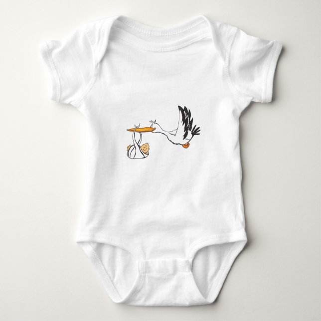Stork with Baby - Gift for Parents to be Bodysuit (Front)