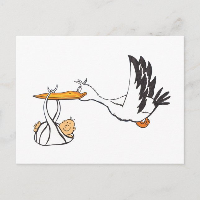 Stork with Baby - Gift for Parents to be Postcard (Front)