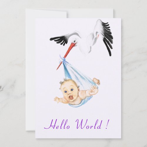 Stork with Baby Shower Invitation Funny Design