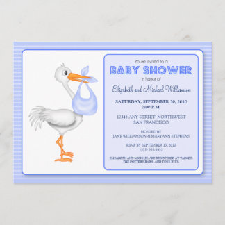 Stork's Arrival Baby Shower Invitation (blue)