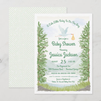 Stork's Journey Baby Shower Invitation