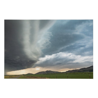 Storm and Mountain Faux Canvas Print